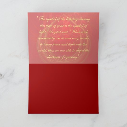 CHRISTMAS FIRE ~ Seizoensgroeten Feestdagen Kaart (Binnen)