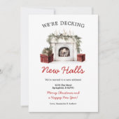 Christmas Fireplace Decking New Halls New Address Kaart (Voorkant)