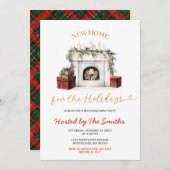 Christmas Fireplace New Home For The Holidays Kaart (Voorkant / Achterkant)