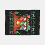 Christmas Fireplace Stockings Funny Ugly Christmas Fleece Deken (Voorkant (Horizontaal))