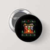 Christmas Fireplace Stockings Funny Ugly Christmas Ronde Button 5,7 Cm (Voorkant /achterkant)
