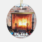 CHRISTMAS FIREPLACE-versiering Keramisch Ornament (Links)