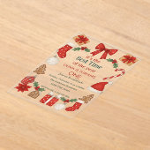 Christmas First Birthday Invitation | Festive Acryl Uitnodigingen (Laagn)