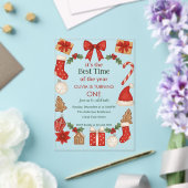 Christmas First Birthday Invitation | Festive Acryl Uitnodigingen (Insitu (Huwelijk))