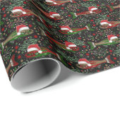 Christmas Fish in Santa Hats Red and Green Trout Cadeaupapier (Rol Hoek)