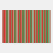 Christmas Fish Santa Hats Red Green Plaid Stripes Inpakpapier Vel (Voorkant 3)