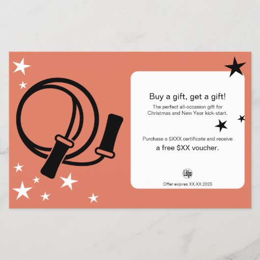 Christmas Fitness Cadeaubon Promotie Flyer (Voorkant)