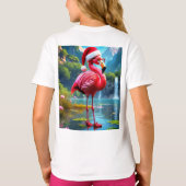 Christmas Flamingo As Santa Claus-47476 T-shirt (Achterkant)