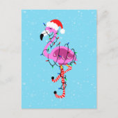 Christmas Flamingo Briefkaart (Voorkant)
