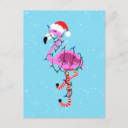 Christmas Flamingo Briefkaart (Voorkant)