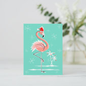 Christmas Flamingo briefkaart (Staand voorkant)