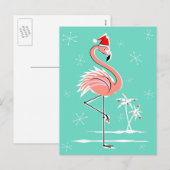 Christmas Flamingo briefkaart (Voorkant / Achterkant)
