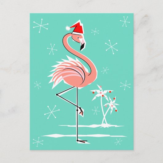 Christmas Flamingo briefkaart (Voorkant)