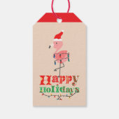 Christmas flamingo  cadeaulabel (Achterkant)