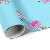 Christmas Flamingo Cadeaupapier (Rol Hoek)