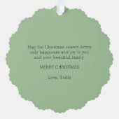 Christmas Flamingo Floral Greenery Wishes Ornament Kaart (Achterkant)