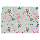 “Christmas Flamingo” Grote Kerstcadeautas Groot Cadeauzakje (Voorkant)