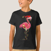 Christmas Flamingo In Martini Gl For Trocal Holida T-shirt (Voorkant)