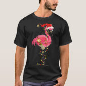 Christmas Flamingo In Martini Gl For Trocal Holida T-shirt (Voorkant)