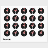 Christmas Flamingo Lights Xmas Tropical Animal  Ronde Sticker (Vel)