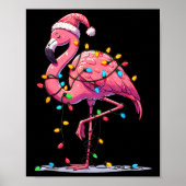 Christmas Flamingo Lover Santa Xmas Women Men Kids Poster (Voorkant)