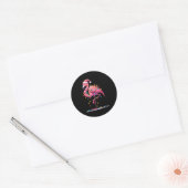 Christmas Flamingo Lover Santa Xmas Women Men Kids Ronde Sticker (Envelop)
