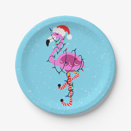 Christmas Flamingo Papieren Bordje (Voorkant)