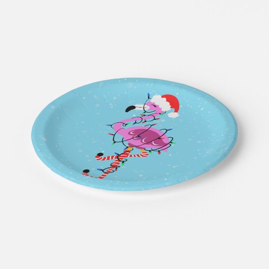 Christmas Flamingo Papieren Bordje (Gekanteld)