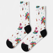 Christmas Flamingo Socks, Tropical Chrismas Socks Sokken (Links)