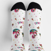 Christmas Flamingo Socks, Tropical Chrismas Socks Sokken (Top)