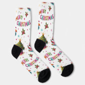 Christmas Flamingo Socks, Tropical Chrismas Socks Sokken (Rechts)