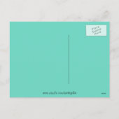 Christmas Flamingo Stripe aqua terug briefkaart (Achterkant)