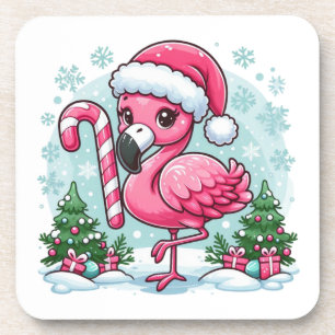 Christmas Flamingo Sublimation Clipart Bier Onderzetter