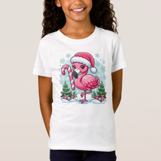 Christmas Flamingo Sublimation Clipart T-shirt (Voorkant)