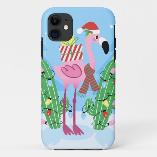 Christmas Flamingo with Cactus Case-Mate iPhone Case (Achterkant)