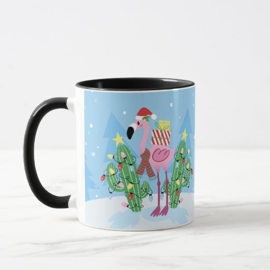 Christmas Flamingo with Cactus Mok (Links)