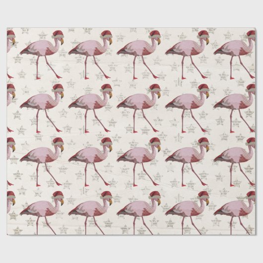CHRISTMAS FLAMINGO Wrapping Paper Cadeaupapier (Vlak)