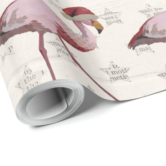 CHRISTMAS FLAMINGO Wrapping Paper Cadeaupapier (Rol Hoek)