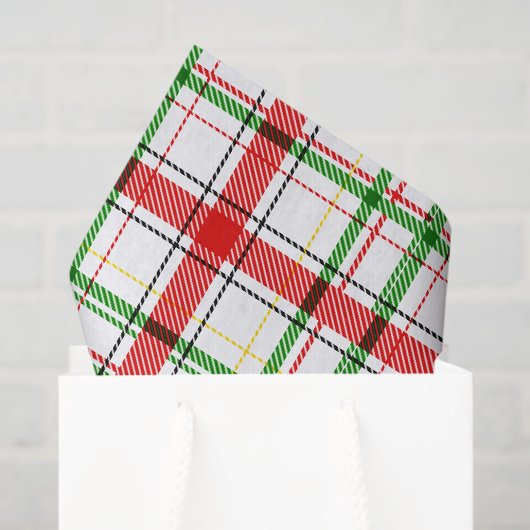 Christmas Flannel Plaid Tartan Design - White Tissuepapier