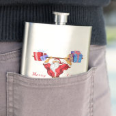 Christmas Flask Bodybuilder Santa with Gifts Fun Flacon (Voorbeeld)