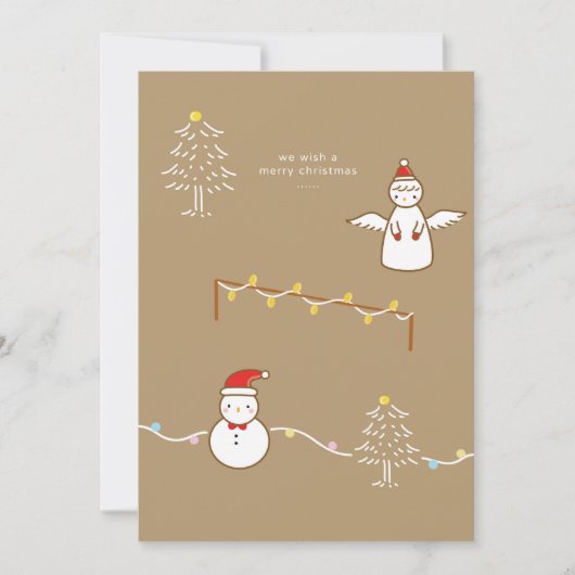 Christmas Flat Holiday Card Feestdagenkaart (Voorkant)