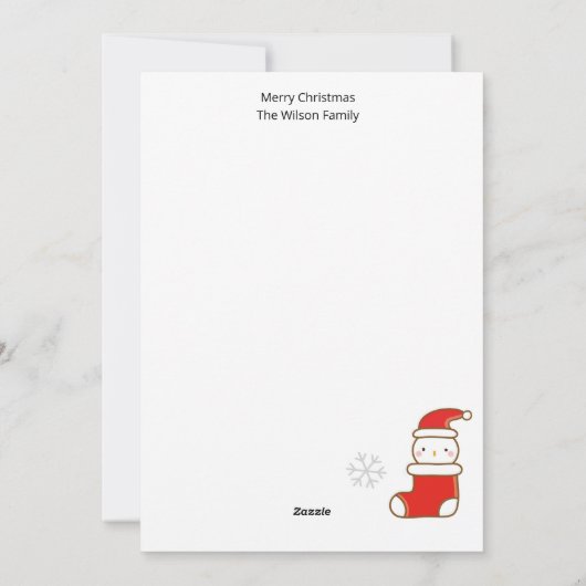 Christmas Flat Holiday Card Feestdagenkaart (Achterkant)