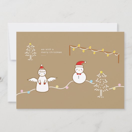 Christmas Flat Holiday Card Feestdagenkaart (Voorkant)