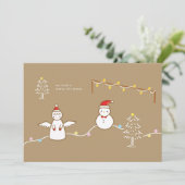 Christmas Flat Holiday Card Feestdagenkaart (Staand voorkant)