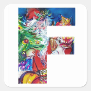 CHRISTMAS FLETTER / SANTA MET CHRISTMAS TREE VIERKANTE STICKER