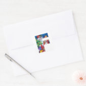 CHRISTMAS FLETTER / SANTA MET CHRISTMAS TREE VIERKANTE STICKER (Envelop)