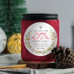 Christmas floral candle ingrediënten label<br><div class="desc">Kerst Bloemen waterverf Kunst Feestelijke Kaars Ronde Label. Personaliseer dit label met uw eigen productgegevens, lijst met ingrediënten en grootte op de voorkant en uw adres, website en streepjescode of QR-code op de achterkant. Ideaal voor kleine bedrijven die kaarsen maken en een speciaal kerstproduct aanbieden. Geef een professionele touch aan...</div>