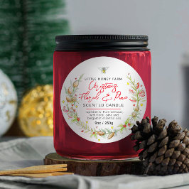 Christmas floral candle ingrediënten label