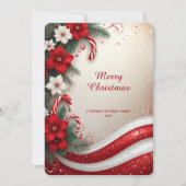 Christmas Floral Candy Canes Holiday Card Feestdagenkaart (Voorkant)