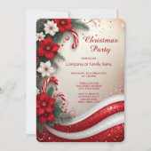 Christmas Floral Candy Canes Holiday Party Kaart (Voorkant)